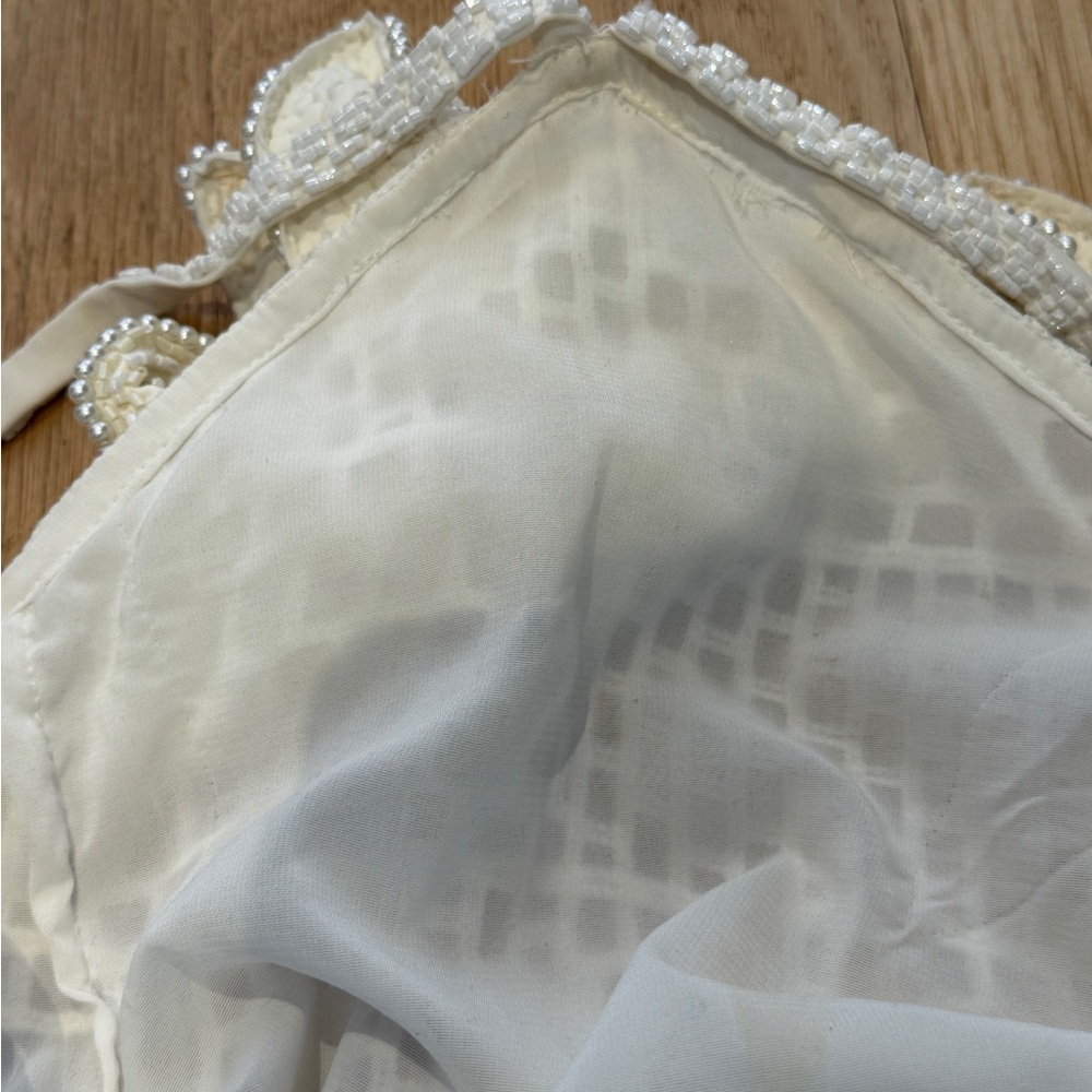 PatBo White and cream Floral Appliqué Lace Mini Dress - Picture 12 of 12